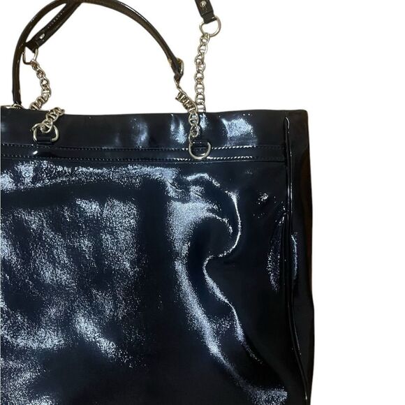 Kate Spade Patent Leather Tote with Gold Chain Embossed - Picture 14 of 16